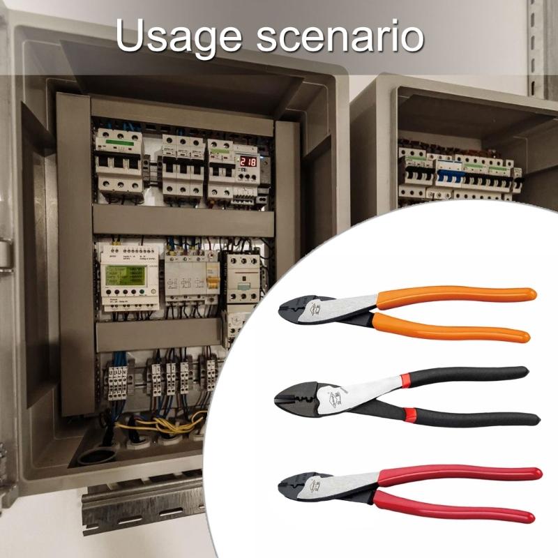 10inch Wire Cable Crimper and Cutter Ergonomic Pliers for Electricians and DIY Enthusiasts