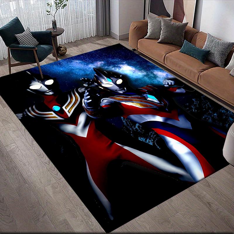 Ultraman Classic Poster Pattern Square Area Rug, Non-Slip Floor Mat for Home Living Room, Perfect Gift for Fans.chl