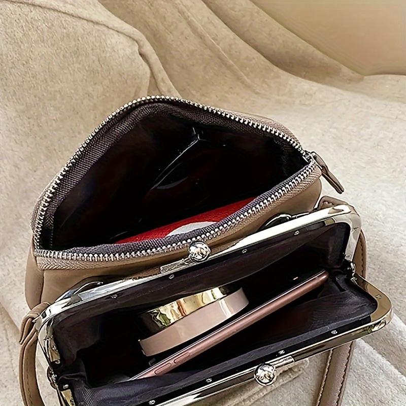 Women's Fashion PU Leather Crossbody Bag, Multi-Layer Shoulder Purse With Adjustable Strap