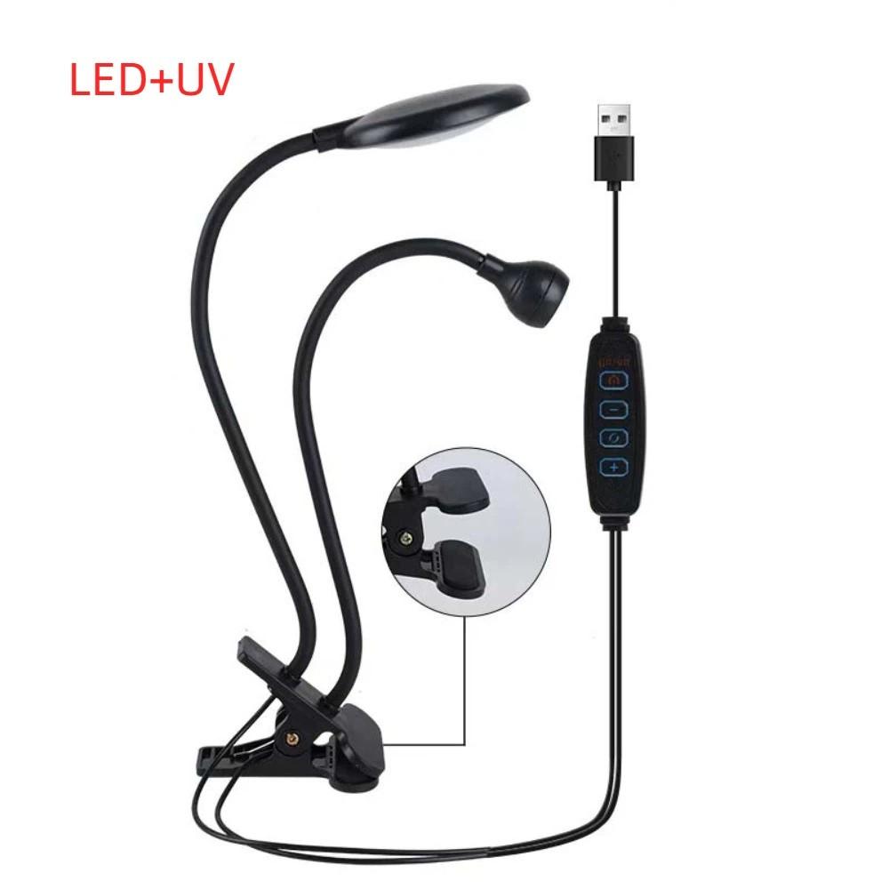 

Double-head LED Table Lamp Nightlight UV Curable Violet Lamp for Drying Gel Style 1 Black