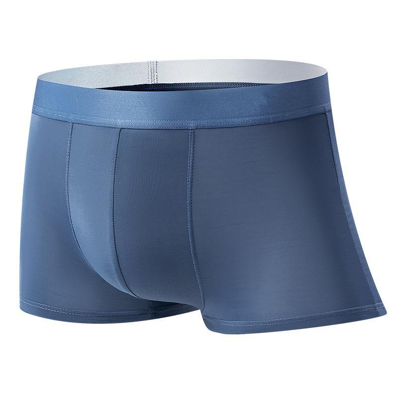 Men's Ice Silk Antibacterial Seamless Boxer Shorts - Lightweight Summer Design