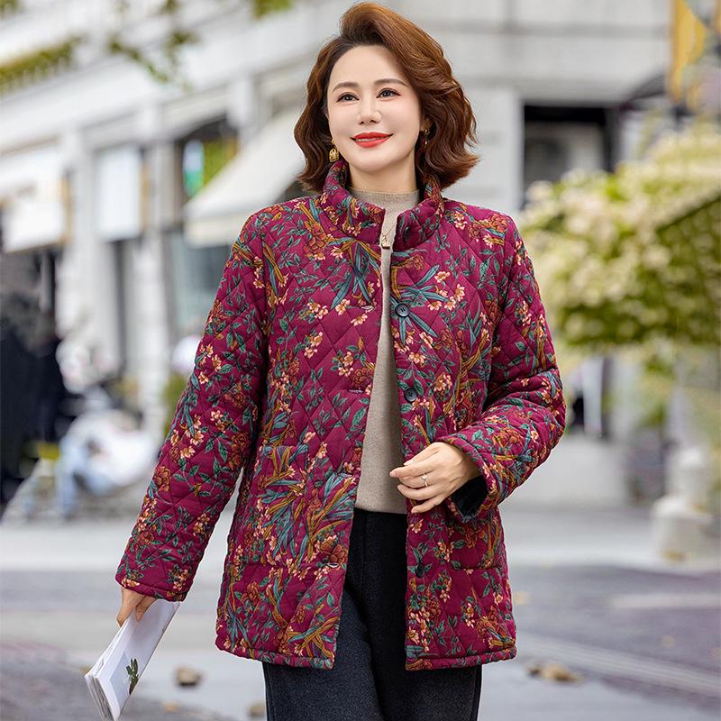 Maternity Winter Velvet Cotton Jacket for Middle-Aged and Elderly Women - Warm, Stylish, and Loose Fit