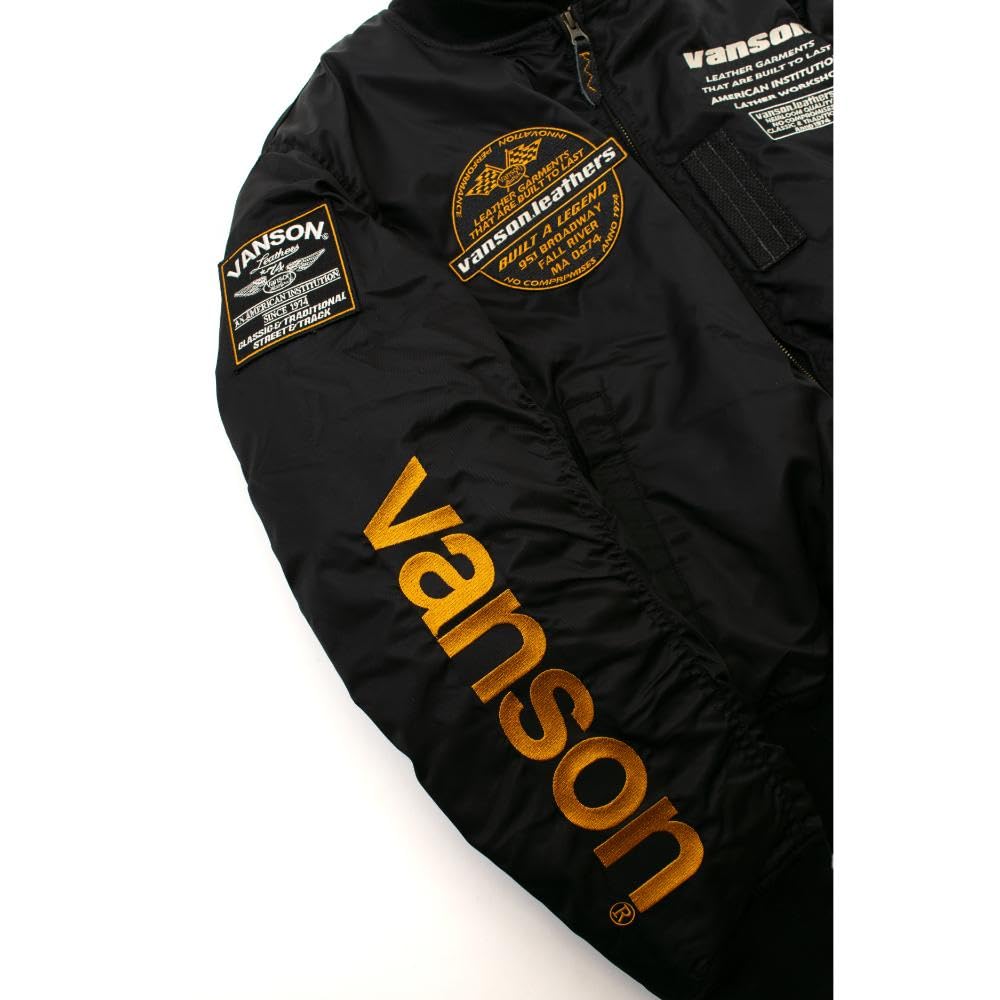 Jacket Size M VS25108W [Vanson] MA-1 Black/Yellow