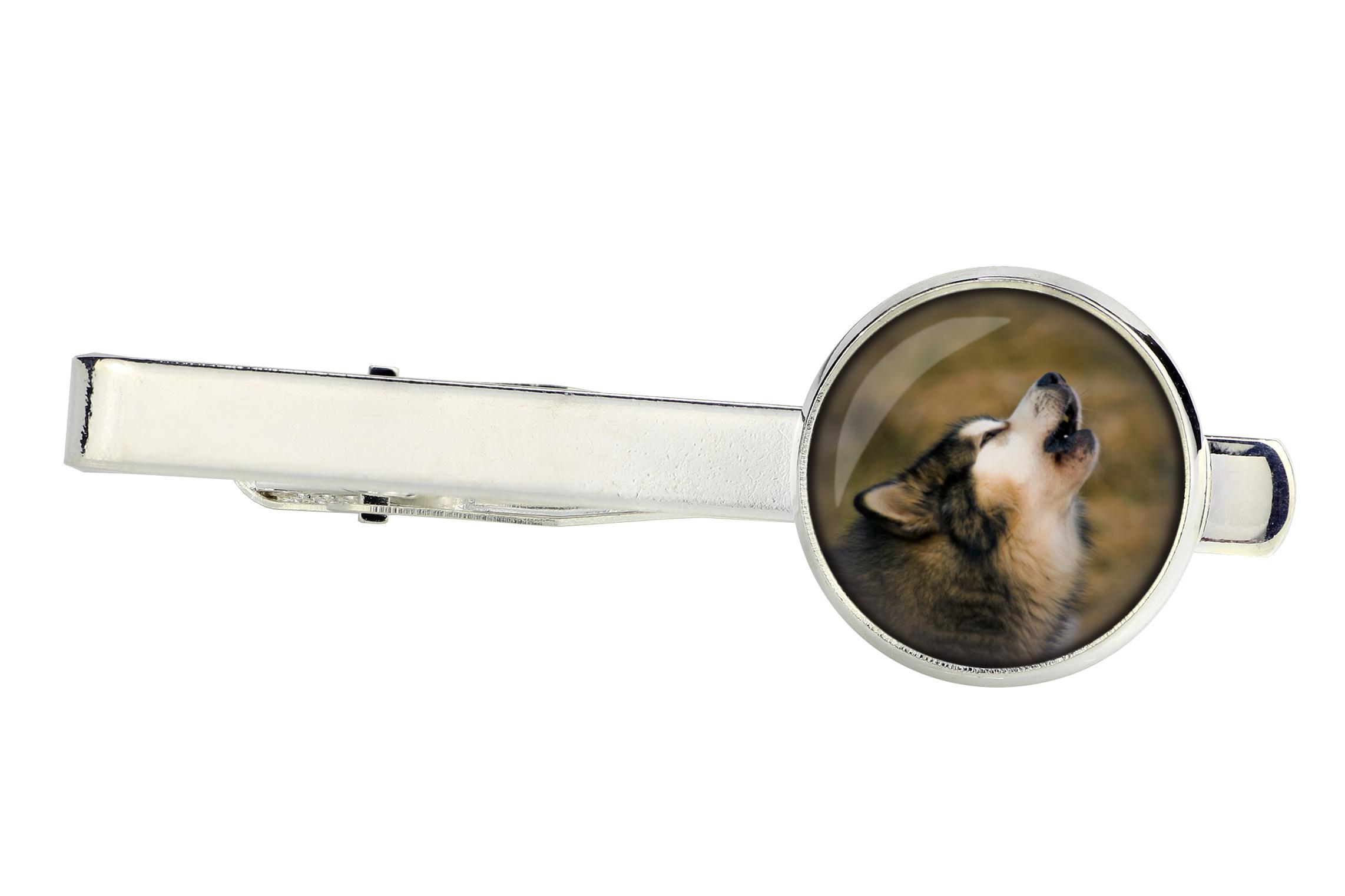 

Alaskan Malamute - tie clip, ornament, jewelry for an evening outfit by Art-Dog срібний