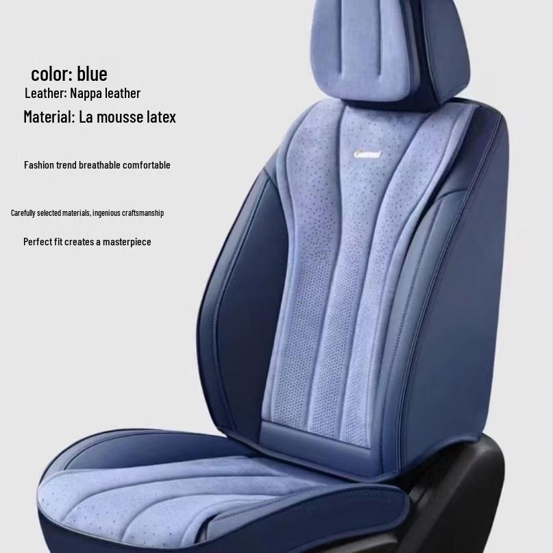 Breathable 9D Nubuck & Nappa Leather Full-Wrap Car Seat Cover for All Seasons