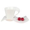 Simple White Ceramic Corrugated Ceramic Latte Coffee Set Home Puccino Latte Coffee Cups Gifts Coffee Cups Tea Bags