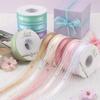 25 Yards Length Gold Edged Ribbon Happy Birthday Satin Ribbon Gift Ribbon Floral Packing