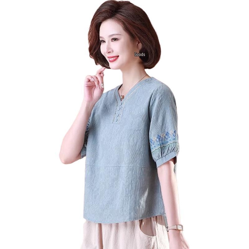 Женский летний хлопковый комплект с коротким рукавом XUEXI 2025 4XL