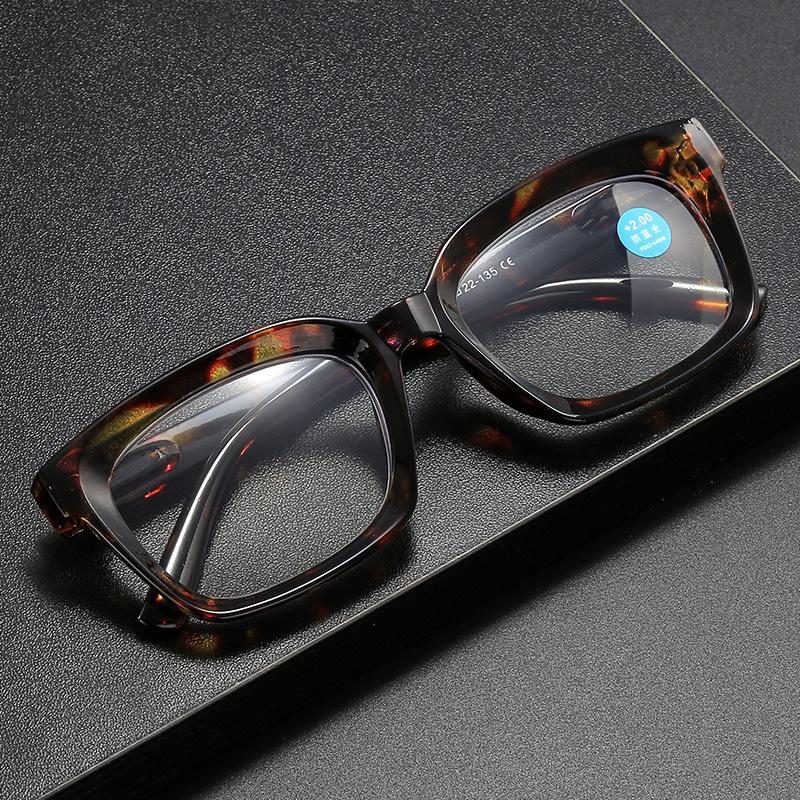 -0.5 -0.75 To -6.0 Anti Blue Light Square Prescription Spectacles Women Men Spring Leg Farsightedness Glaasses +0.5 +1.0 To +4.0