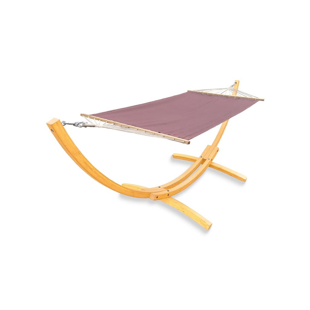 Outdoor Balcony Rocking Chair and Swing Hammock with Wooden Stand
