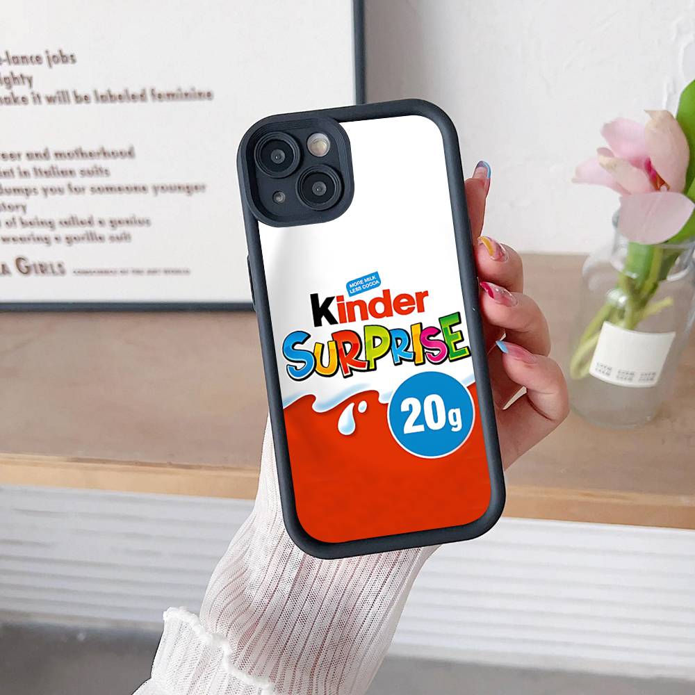 Cute Kinder Surprise Eggs Logo Phone Case For IPhone 16 15 14 Plus 13 12 11 17 Pro Max Pro Soft Cover