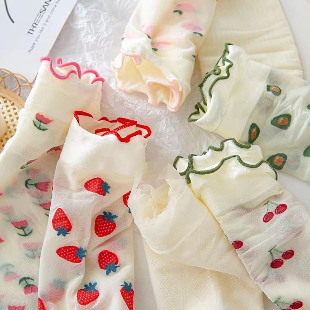 5 Pairs Embroidery Lolita Socks Anti-slip Women's Socks Fashion Lace Stockings For Women's Girls