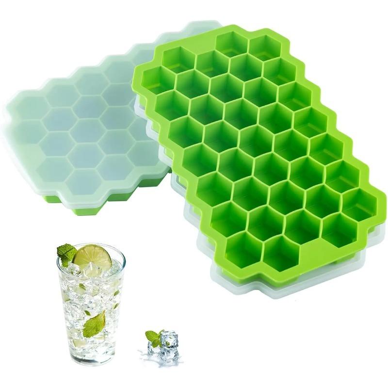 1 Piece of 37 Grid Uncovered Honeycomb Tray DIY Ice Mold Silicone Material Creative Food Grade Easy To Demold Dustproof Kitchen