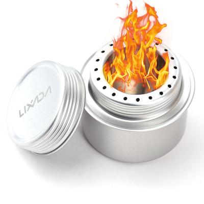 Mini Aluminum Alloy Alcohol Stove with Cross Stand for Outdoor Camping Hiking Backpacking