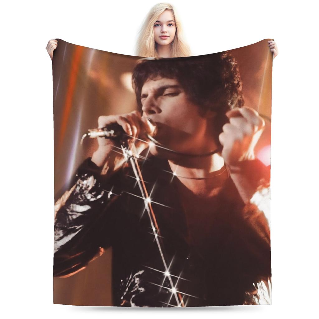 Warm Soft Blanket Kids Adult Picnic Singer Freddie Mercurys Bedding Throws Bedspread For Living Room Novelty Sofa Bed Cover