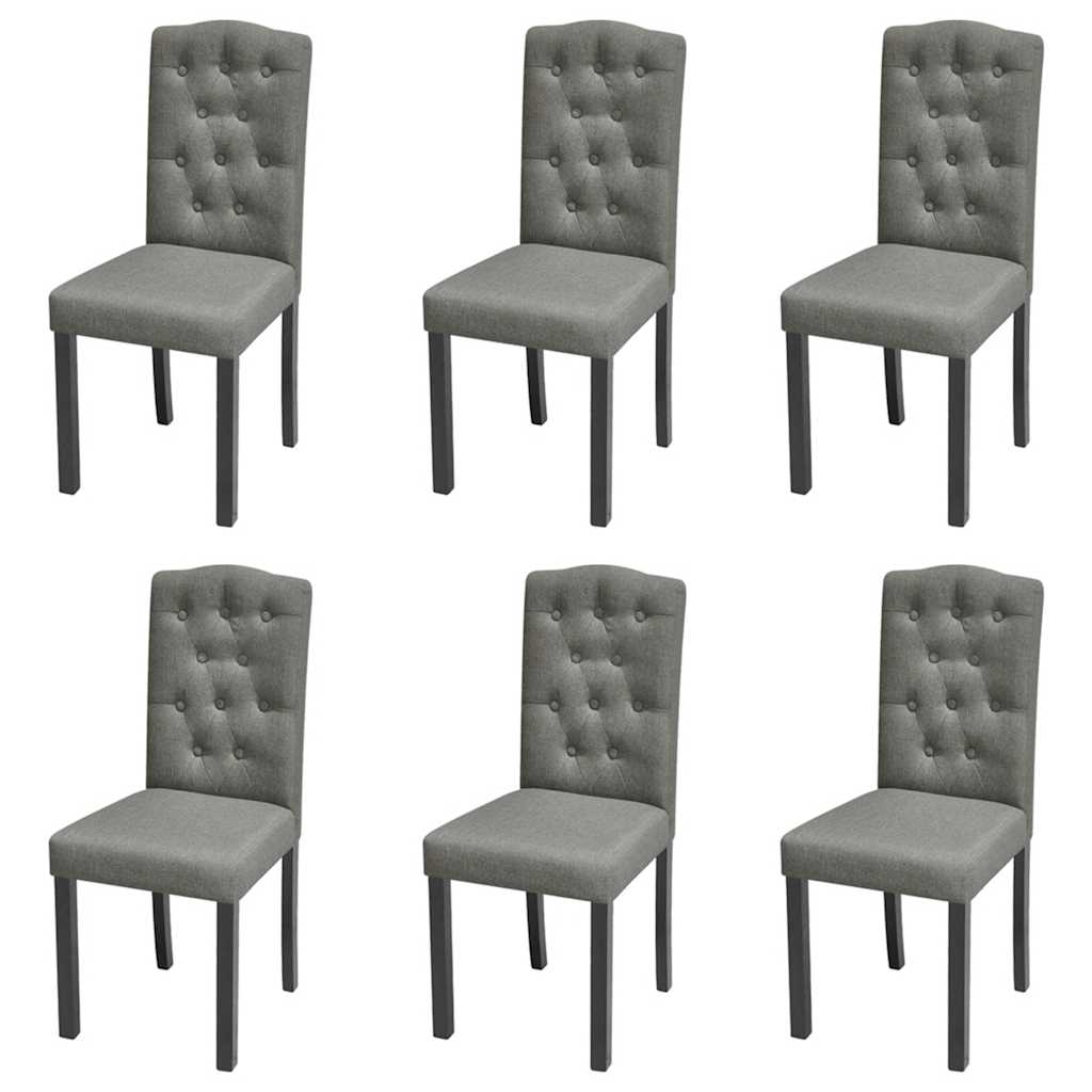 vidaXL Esszimmerstühle 6 Stk. Grau Stoff