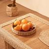 Handwoven Rattan Wicker Basket round Storage Box Water Hyacinth Tray - Fruit Tea Snack Bread Cosmetic Jewelry Dish