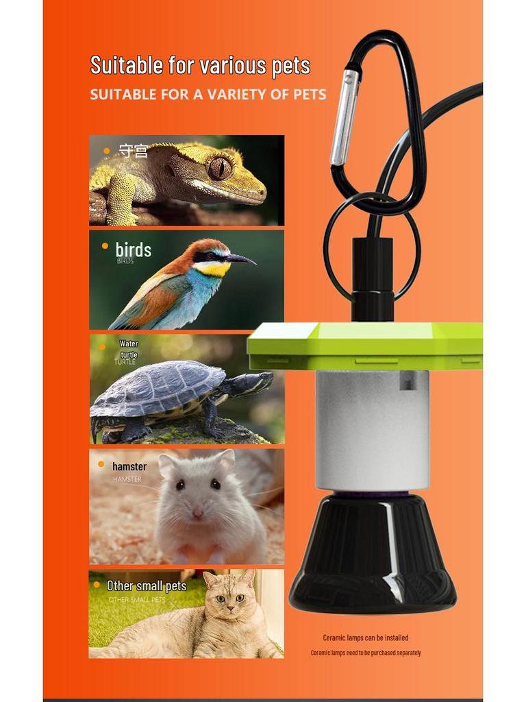 Ceramic Anti-Scald Heating Lamp for Reptiles & Birds - Winter Survival Heater Box