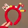 Tassel Red Plush Headband Lion Hanfu Hair Accessories Good Luck Ancient Style Hairband  Girls
