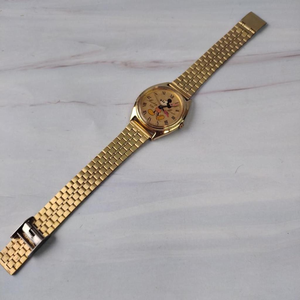 Used [Rare] New Battery Seiko Alba Watch for Women, Mickey Mouse, Quartz (QZ), Working Condition, SEIKO ALBA [W382A]