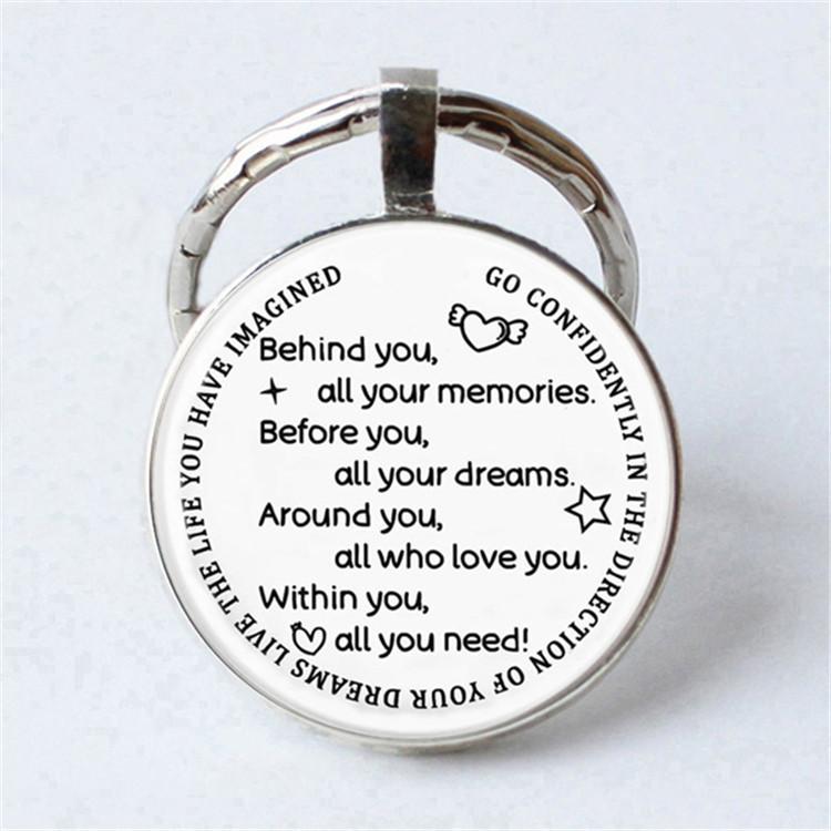 Keychain Accessories Pendant Floral Thanksgiving Text Good Friends Retro Personalized Keychain Gift Pendant