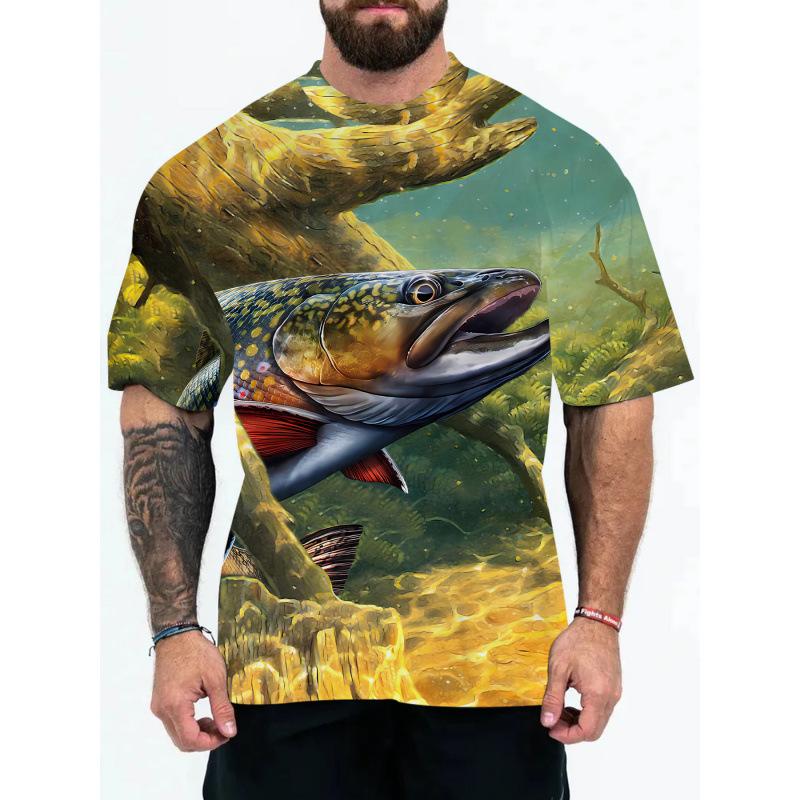 3D Digital Printing T-Shirt Teen Men's Short Sleeve Top Versatile Breathable
