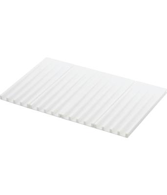 Yamazaki Tower Silikon Faltbarer Abtropfständer x D25 x Abtropfständer Leitet Wasser Direkt in das Modell 3835 Tablett, Weiß, ca.. B40,5 H1,3cm, 3-Wege-Matte,