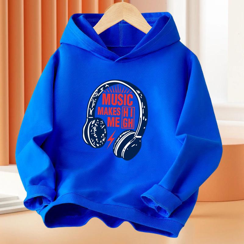 Gamer Gift Headset Kids Long Sleeve Hoodies Cool Spring Pullover Sweatshirts Boys Sportswears