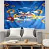 Sonic Print Tapestry, Backdrop, Easy Setup, Ideal for Bedroom, Office & Living Room, with Aesthetic Wall Hanging Decor.