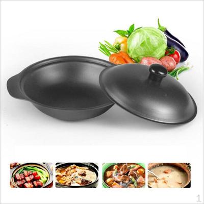 Eisen-Kasserolle Flacher Wok Kochpfanne, Backen Camping