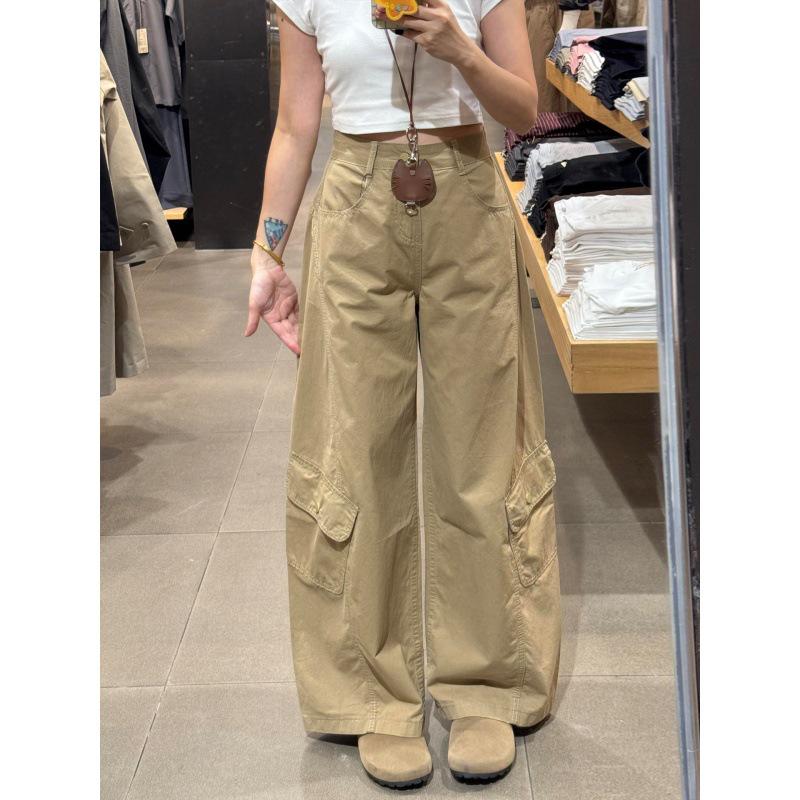 

Women s Fleece-Lined Curved Leg Work Pants - High Waist, Plus Size, Casual Wide Leg, Autumn/Winter Collection S