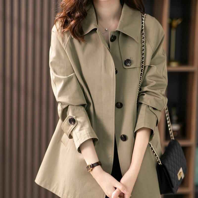 Short trench coat textured coat spring fashion high sense spring and autumn women's clothing autumn women's