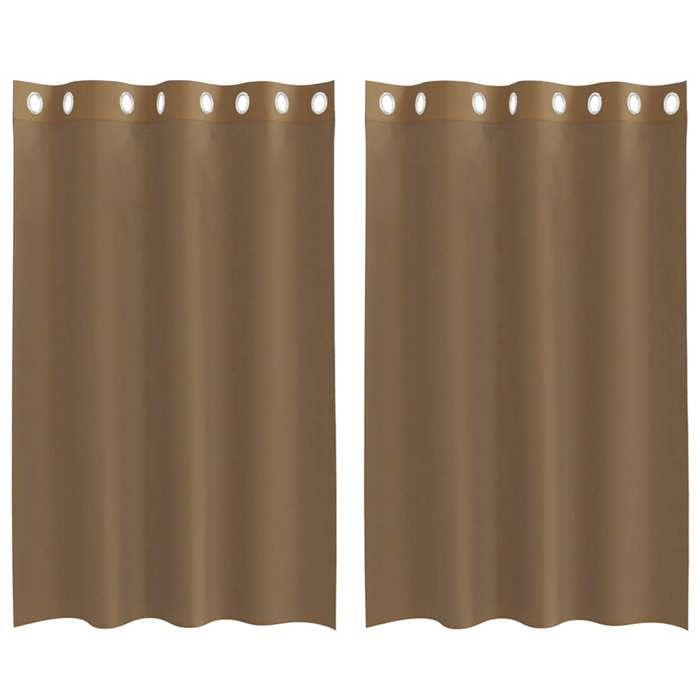 VidaXL Voile Curtains with Eyelets 2 Pcs Light Brown, Net Curtain, Sheer Curtain, Window Voile, Treatment 4102126