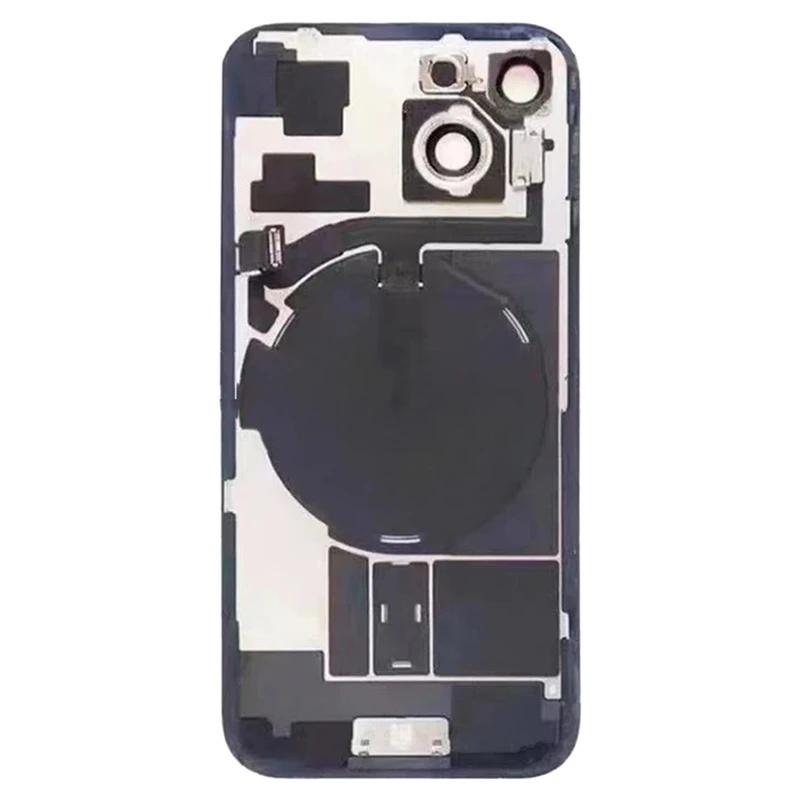 BANERYPAK Parts Glass Battery Back Cover for iPhone 15 with Flash Bracket + Wireless Charging Module