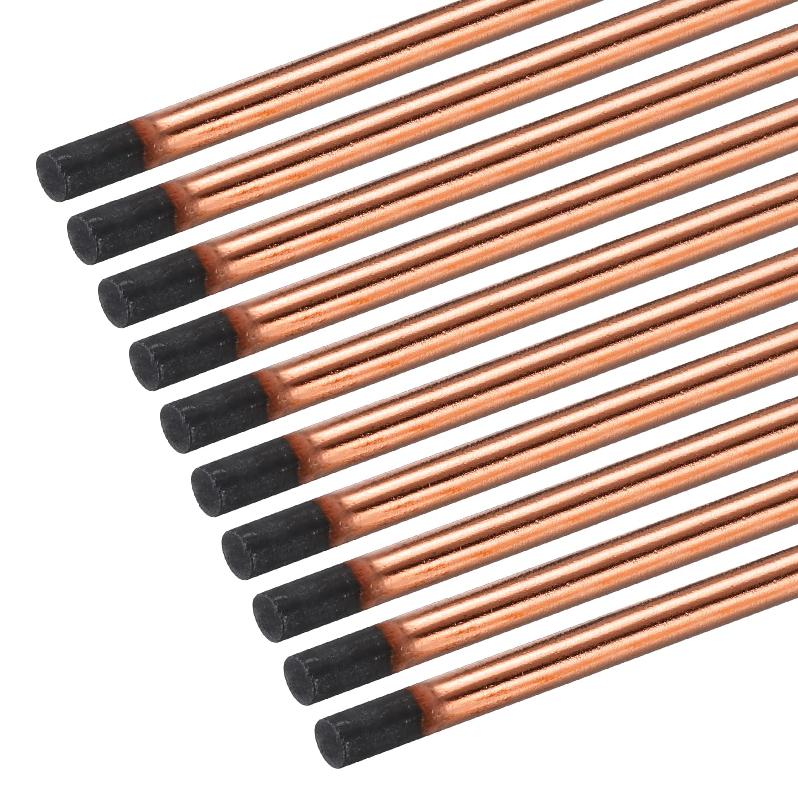 

PATIKIL 20pcs Carbon Arc Air Gouging Rod Copper Graphite Coated Gouging Electrode Rod for Welding 10mmx355mm(0.4 x14 ) латунний