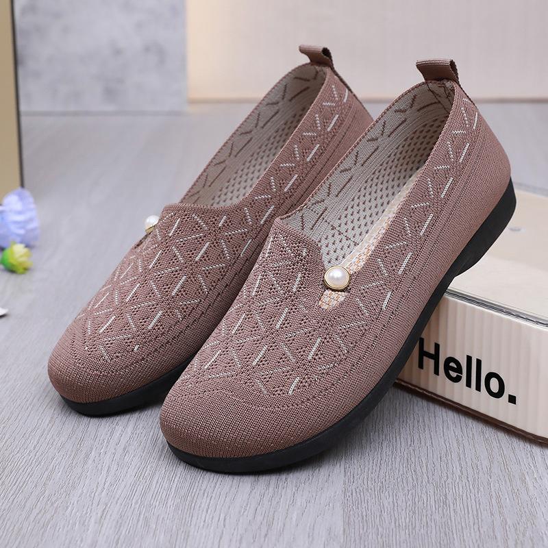 

Новые пекинские тканевые туфли с неглубоким горлом, дышащие, с мягкой подошвой, женские туфли с одной педалью, для женщин среднего и пожилого возраста, нескользящие, повседневные туфли для пожилых женщин 39 хаки