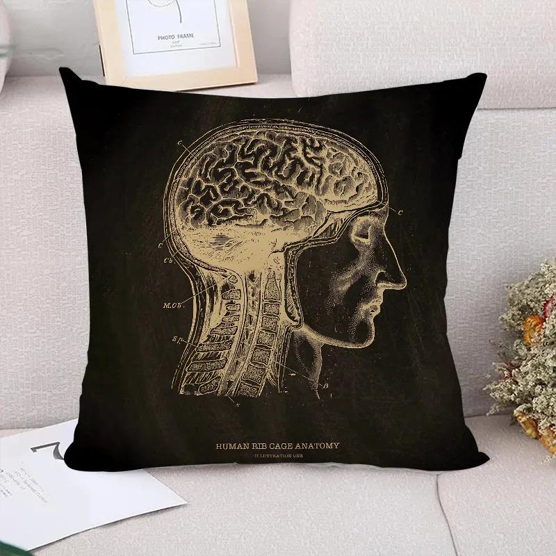 Cushion Cover  Anatomical Skeleton Pillow Cases Pillowcase Pillowcases for Pillows X Cushions Covers for Bed Pillows
