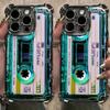 Unique Blue-Green Cassette Tape Phone Case For iPhone 17 16 15 14 13 12 11 Pro Max Plus 17 Air Airbag Plating Back Cover