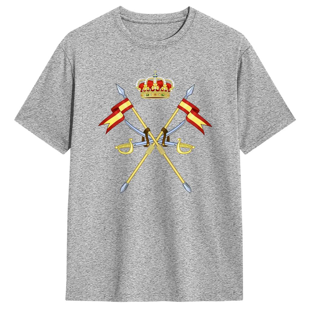 T-shirt Estiva Cavalleria Esercito Spagnolo 100% Cotone per Uomo Stampa Hipster T-shirt Manica Corta Abbigliamento Retrò Y2K