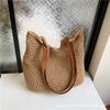 Lazy Cotton Thread Woven Bag Women's 2025 New Large-capacity Leisure Tote Bag Seaside Vacation Beach Bag