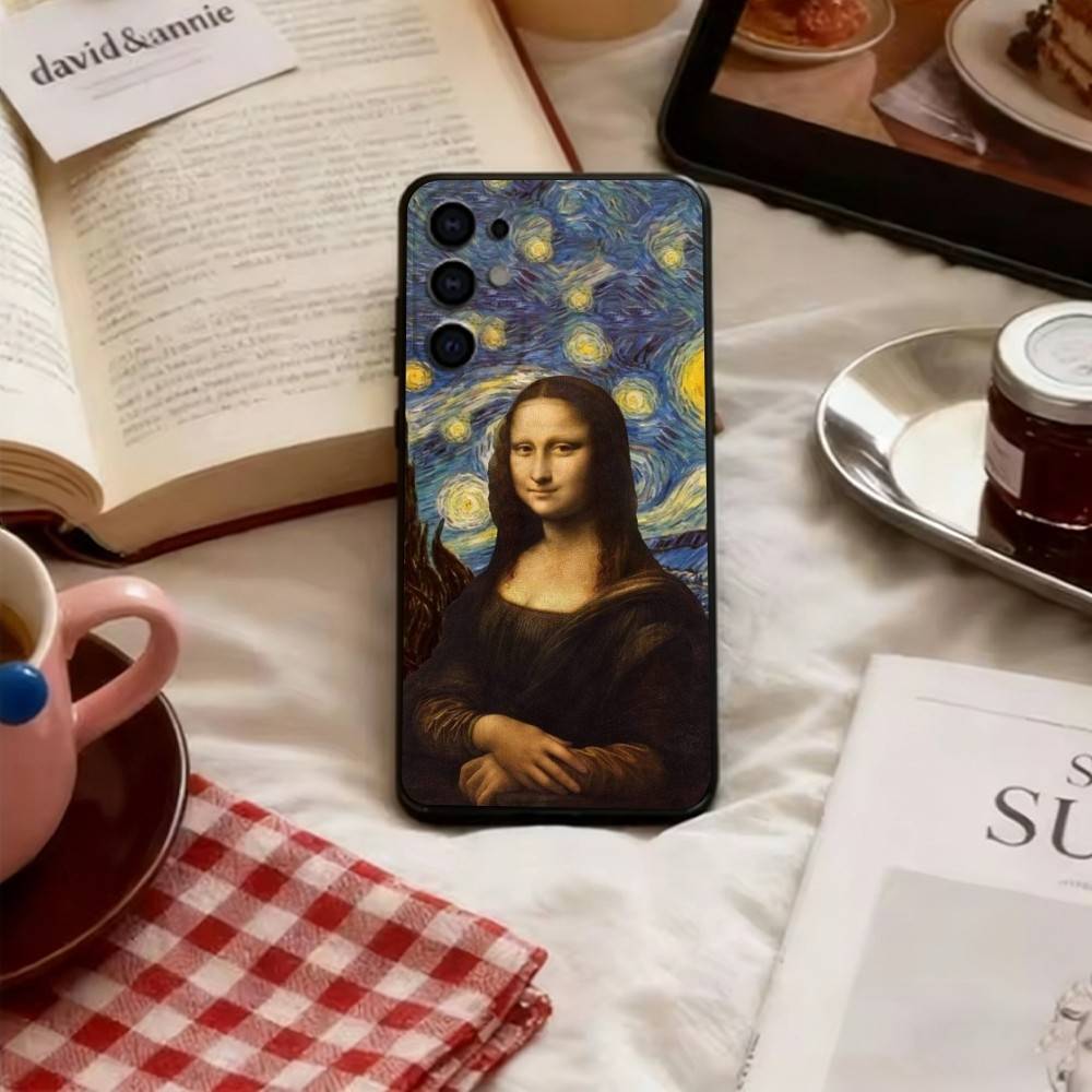

Humorous M-Mona L-Lisa Art Phone Case For Samsung S25,S24,S21,S22,S23,S30,Ultra,S20,Plus,Fe,Soft Black Cover Samsung S21lite