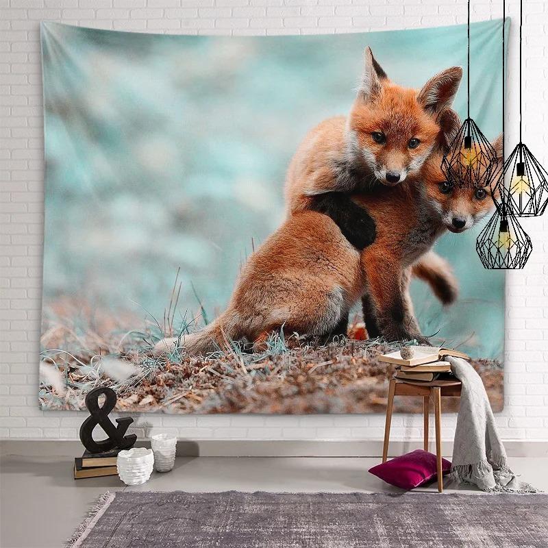 Милый лисий подвесной тканевый гобелен для спальни — фото 12
