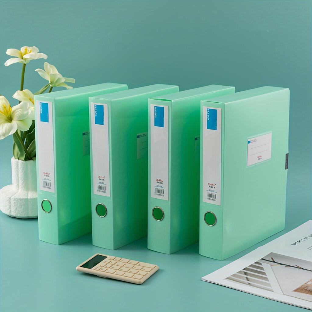 4pcs Morandi A4 Colorful File Folders -Thick Plastic Document Organizer for Accounting, Contracts & Office Supplies,35/55mm Size