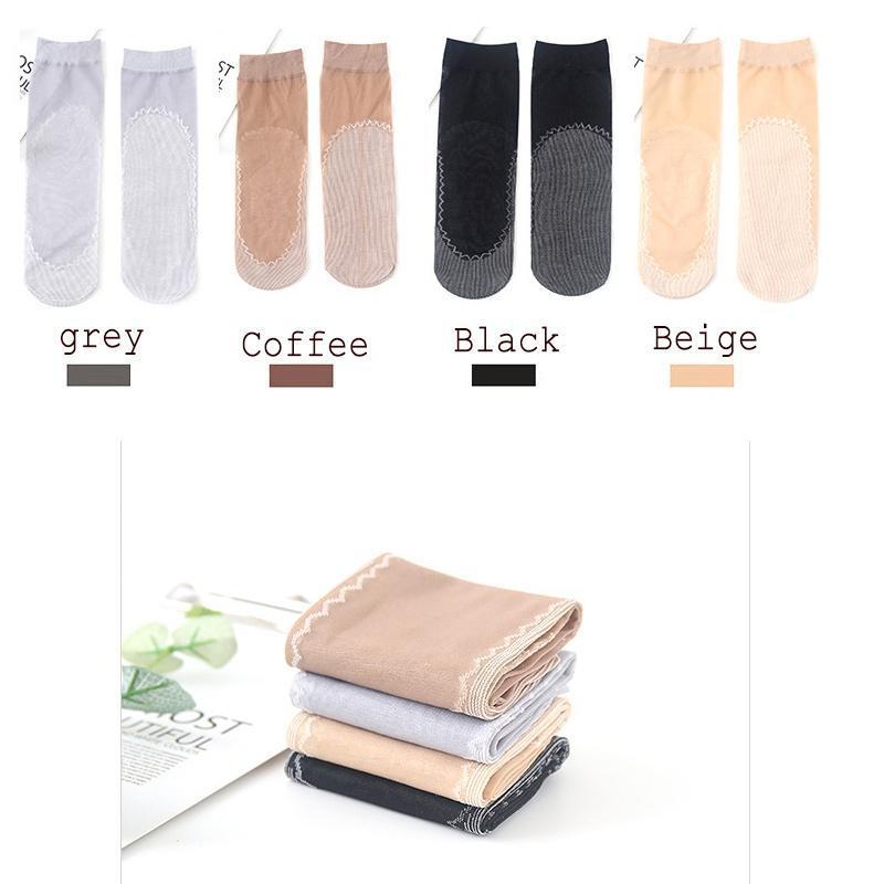 5 pares de calcetines cortos elásticos de encaje hermoso transparente ultrafinos para mujer calcetines antideslizantes