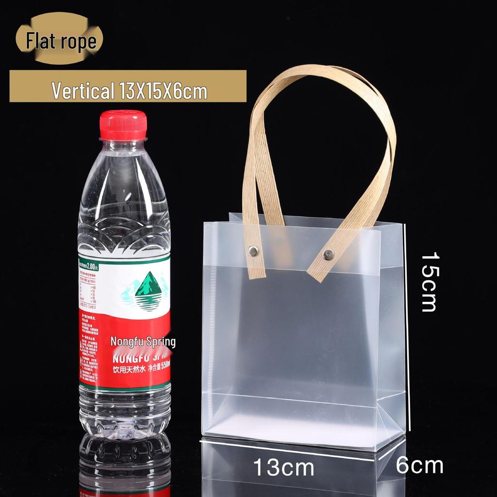 In Stock PVC Transparent Tote Bag, Frosted PP Plastic Gift/Souvenir Packaging, Wedding Candy Bag