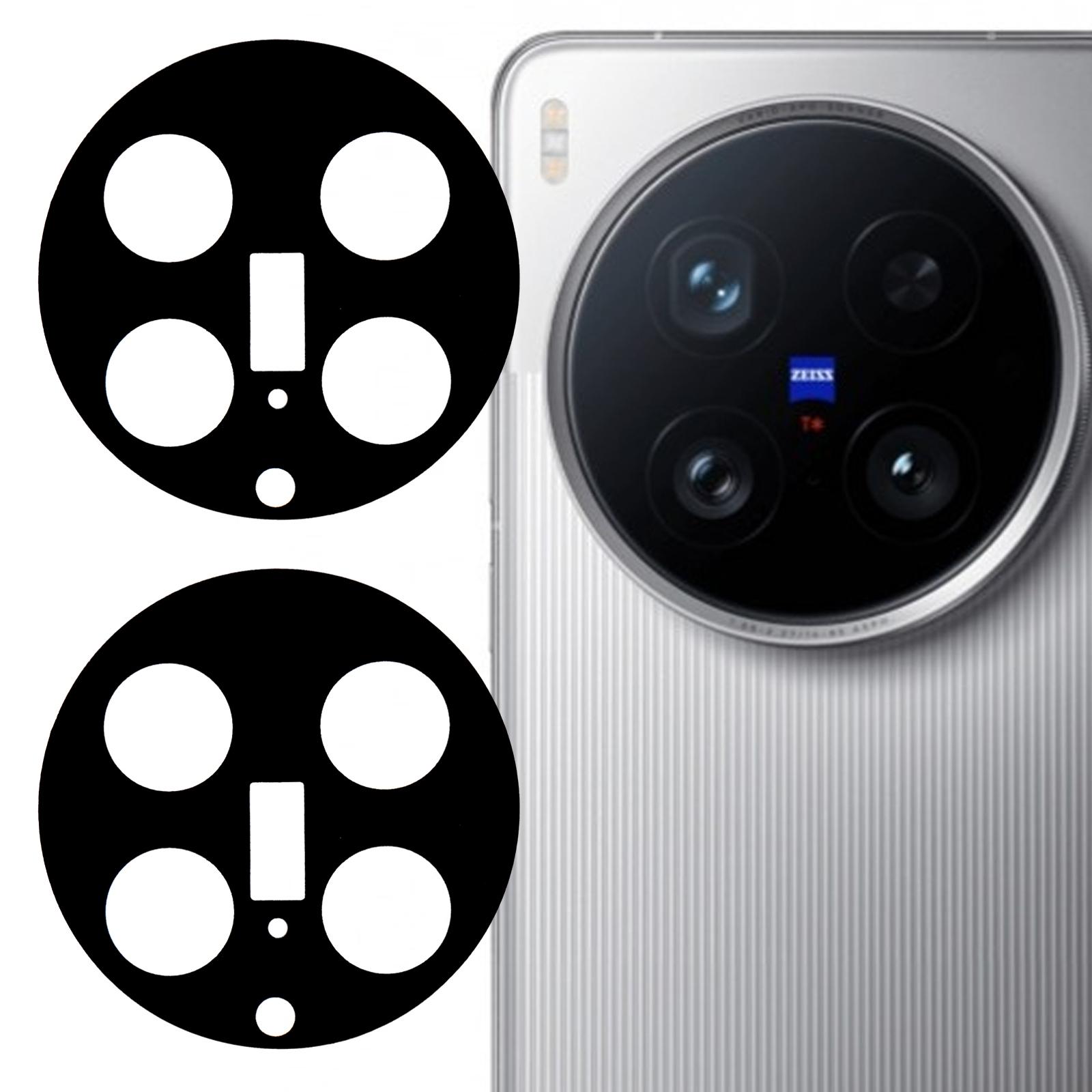 

2Pcs For vivo X200 Ultra 5G Camera Lens Protector 2.5D Arc Edge Silk Printing Tempered Glass Rear Lens Film A