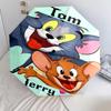 1pc Tom and Jerry pattern Umbrella Portable Folding Umbrella Iron Frame Hole Bone Structure Outdoor Home Umbrella