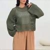Autumn 2025 Loose Knit Hollow Sweater for Women - European & American Fashion