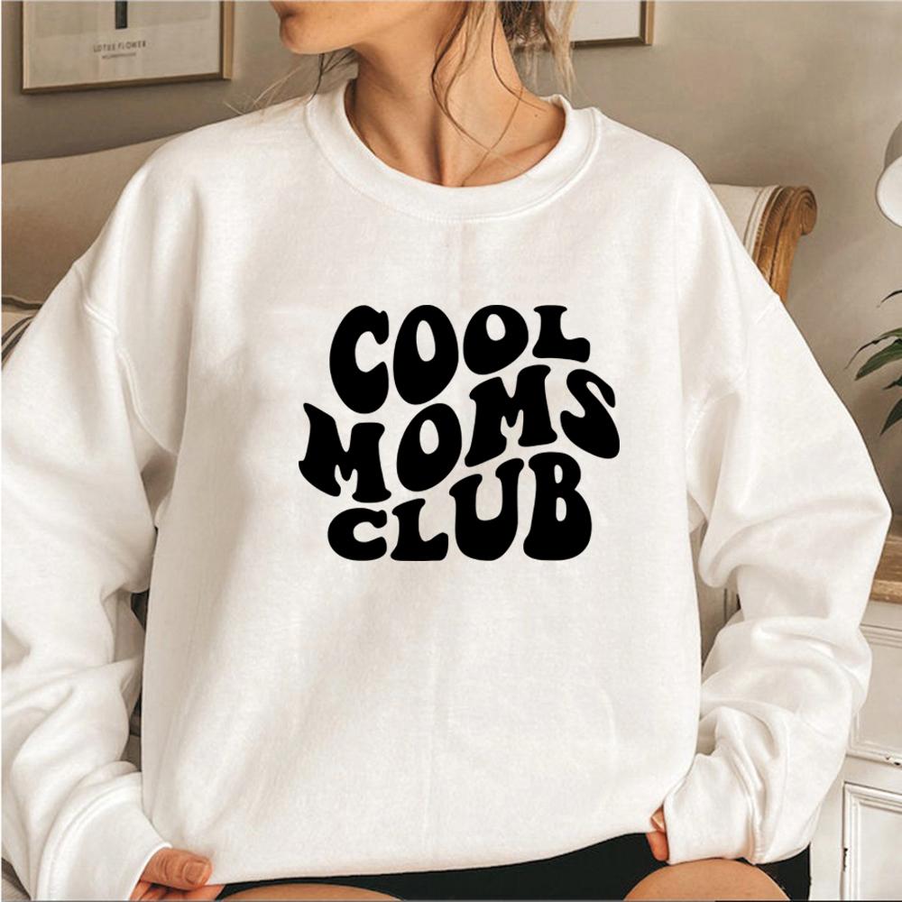 Mikina Cool Moms Club Mikiny pro mámu Dámský pulovr s dlouhým rukávem Ležérní grafické mikiny Dárek k narozeninám pro matky