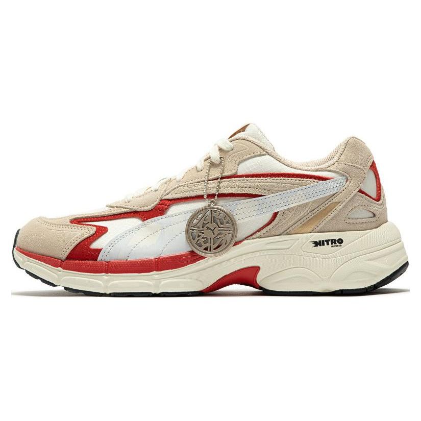 

Puma Tevaris Nitro Cny Papermaking Leather Comfortable Versatile Mid-Top Lifestyle Casual Shoes Unisex Casual Shoes Beige Red 392947-02 35.5